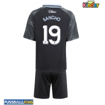 Aston Villa Jadon Sancho #19 Auswärts Trikotsatz Kinder 2025-26 Kurzarm (+ Kurze Hosen)